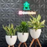 ست گلدان پلیمری پایه دار