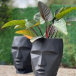 گلدان فایبر گلاس مدل رخ سه بعدی